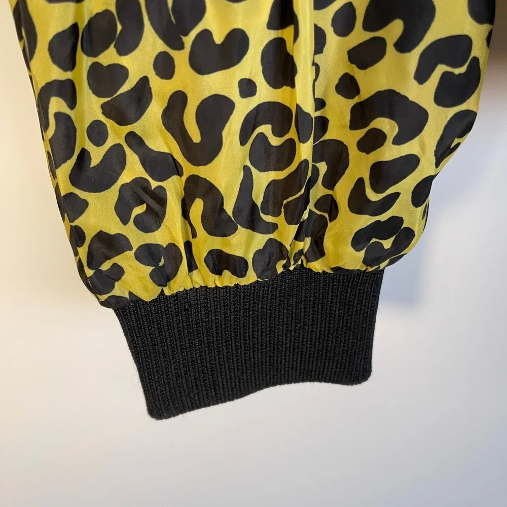 GOOD AMERICAN Sun‎ Beam Leopard Print Shear Pleat Jacket Size 2
